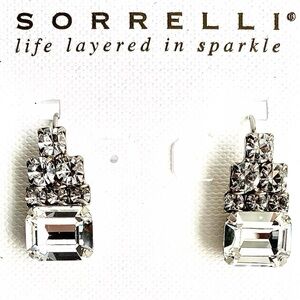 Sorrelli Clear Crystal Vintage Design Drop Earrings NWT